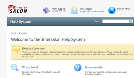 intersalon help system